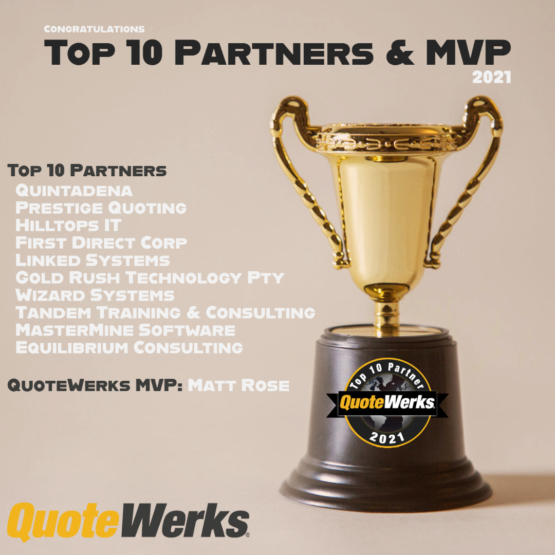 2021 QuoteWerks Partner and MVP Award Winners