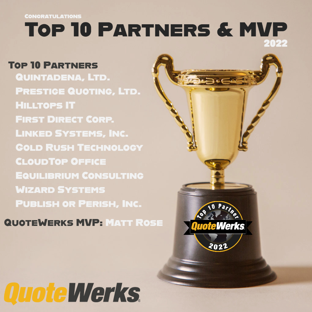 2022 QuoteWerks Partner and MVP Award Winners