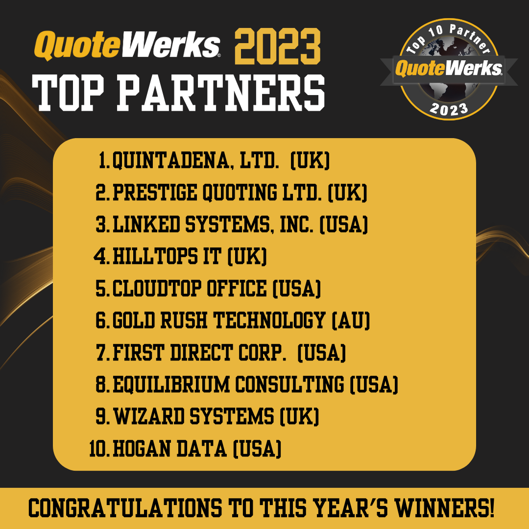 2023 QuoteWerks Partner and MVP Award Winners