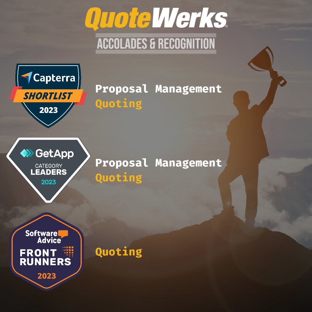 QuoteWerks recognizaed by GetApp, Software Advice, and Capterra Reviewers