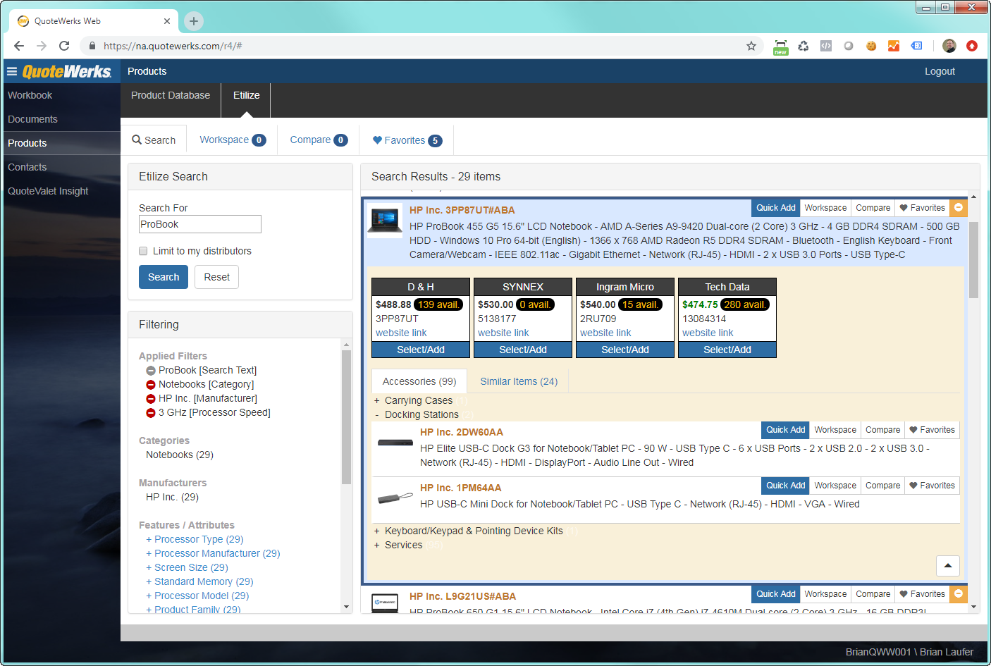 QuoteWerks Web: Source Products From Distribution