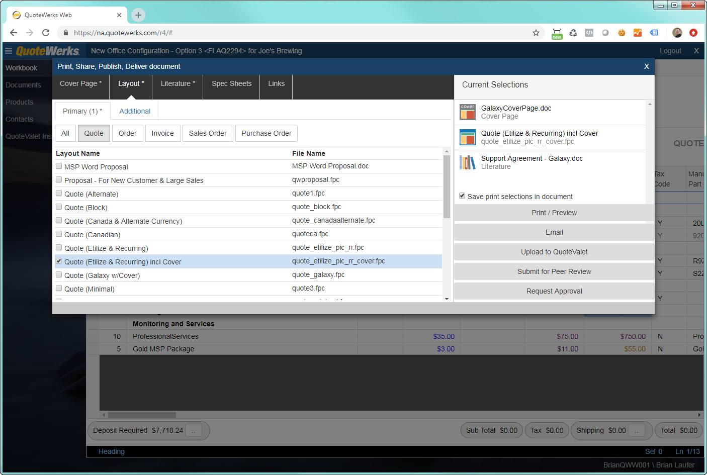 QuoteWerks Web: Print all of your layouts without any migration including your Microsoft Word documents