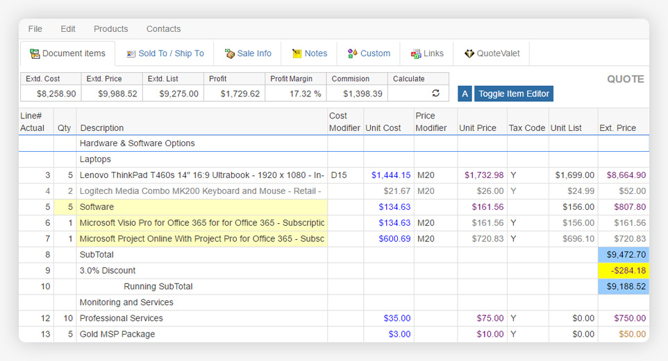 Powerful and affordable quoting software