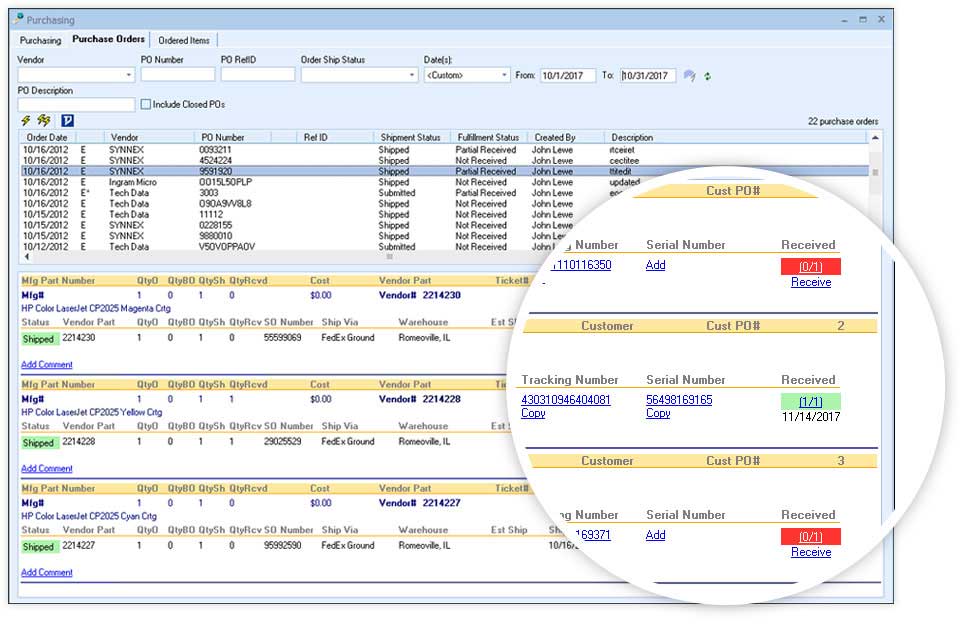 Quoting software with built in purchasing capabilities