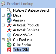 QuoteWerks can use Zoho CRM Products and Services